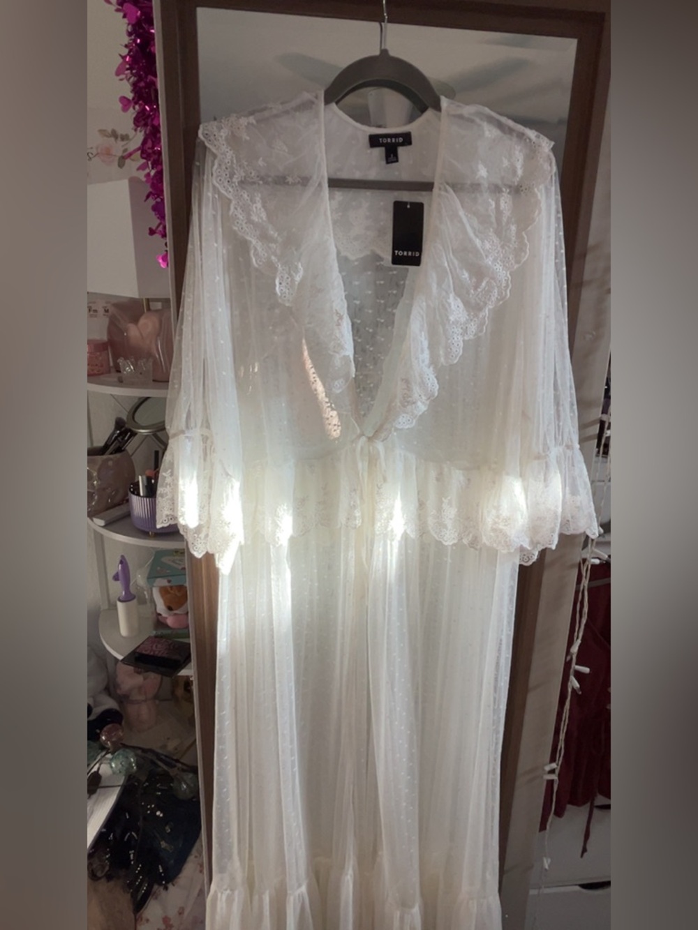 TORRID Sheer White Lace cover up